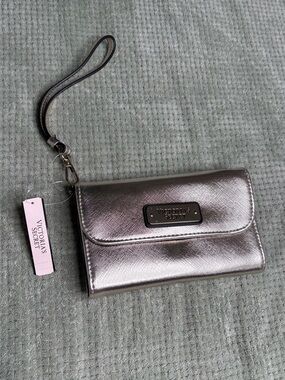 Victoria's Secret Metallic Wristlet Wallet - Silver